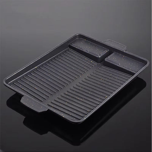 BBQ Grill Pan Plate 32 X 26cm Portable Non-Stick Coating Butane Gas Stove Cooker Plate Rectangle Korean Barbecue Plate