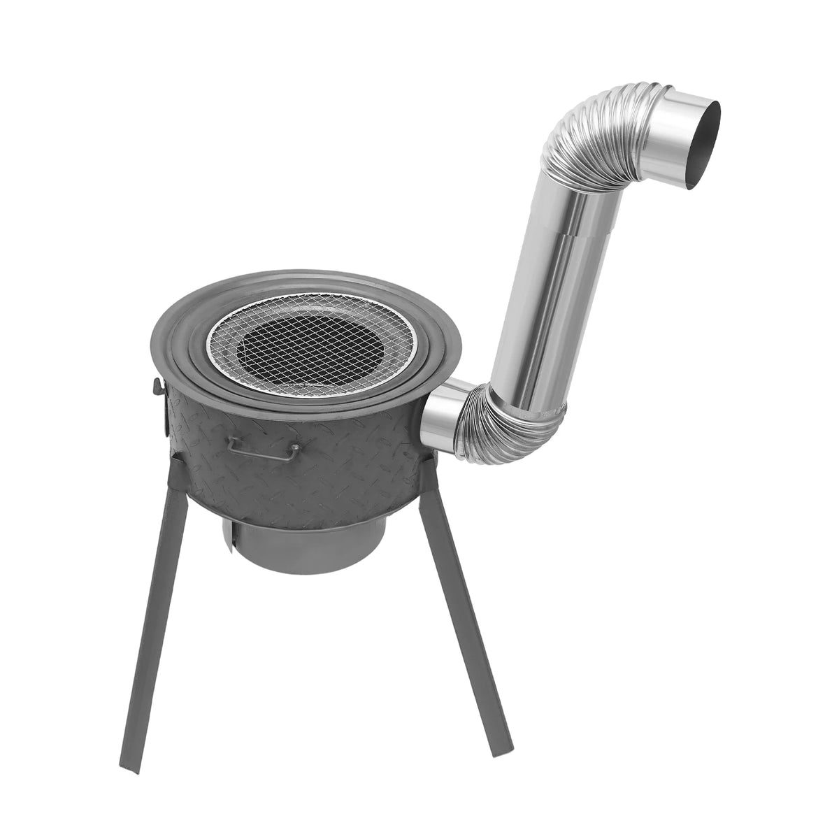 Wood Burning Stove, Outdoor Camping Stove with 3 Burner Rings, 16.9 Inch Heavy Duty Steel for BBQ Cooking Garden Patio